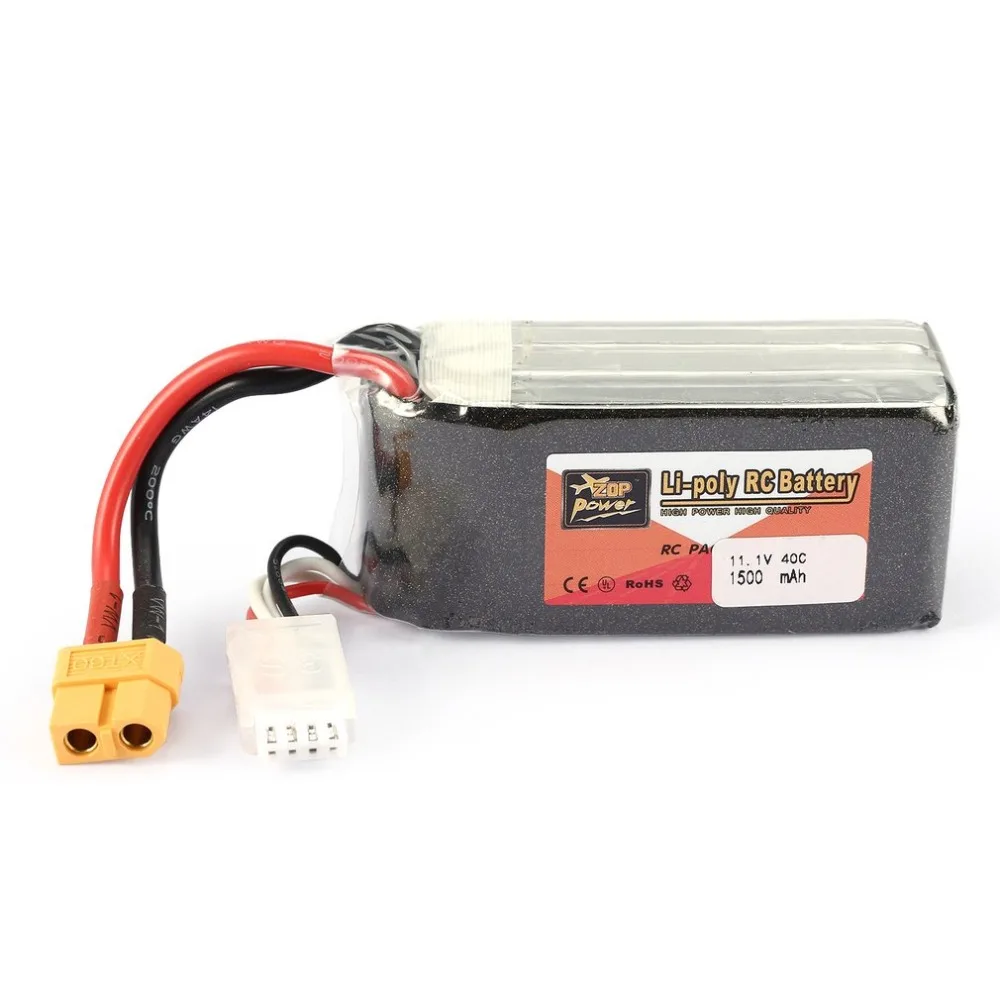 ZOP Мощность 11,1 V 1500 mAh 40C 3 S 3S1P Lipo Батарея XT60 Plug Перезаряжаемые для RC гоночный Drone вертолета лодки автомобиля Модель