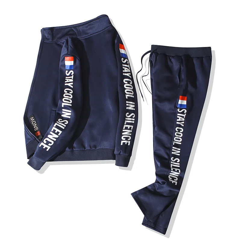 

New Tracksuit Men Set Two Piece Clothing Suit Sweatshirt +pants Casual Letter Print Male Sportswear Plus Size 9XL Spring Autumn