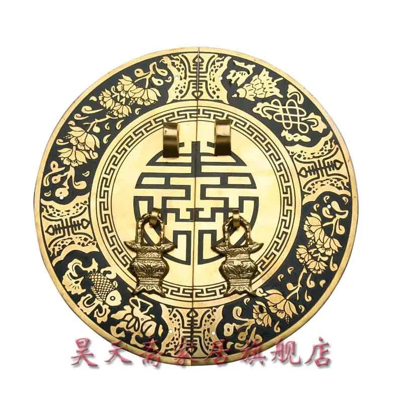 [Haotian vegetarian] antique copper flower-shaped handle doorknob antique furniture copper fittings HTB-087
