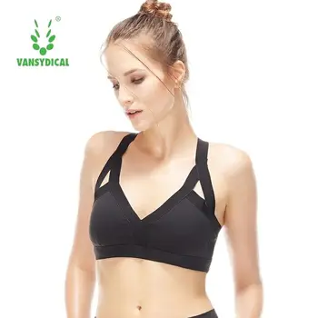 

Shockproof quick dry wireless sports Bra No steel ring Padded Yoga Bras vest jogging underwear Fitness Push Up Running Brassiere