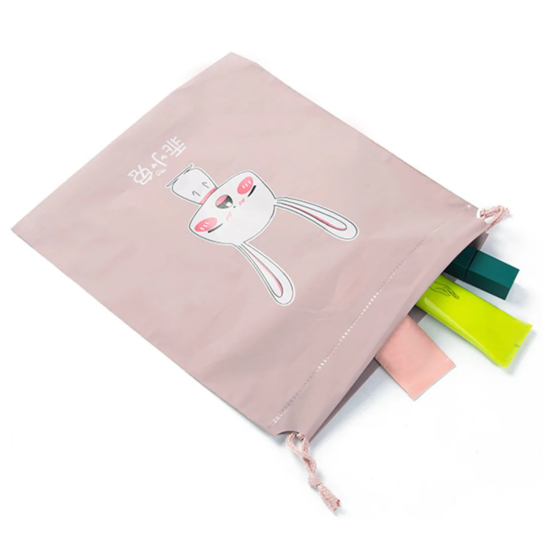 Portable Printing Drawstring Bag Beam Port Storage Shopping Travel Handbag Xmas Gift Bags