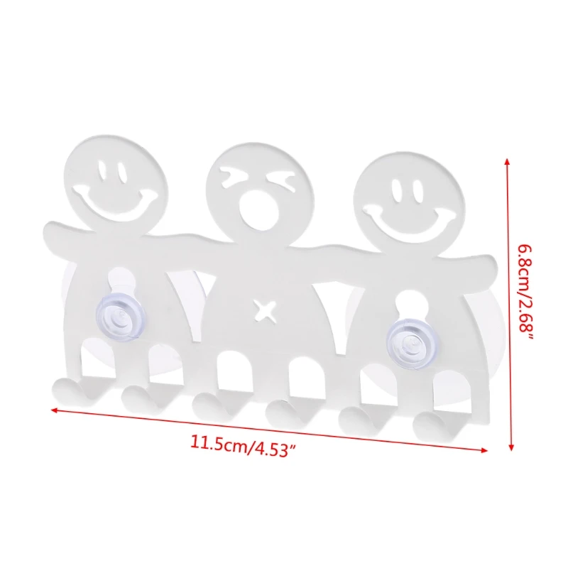 Toothbrush Holder Wall Mounted Suction Cup 5 Position Cute Cartoon Smile Bathroom Sets