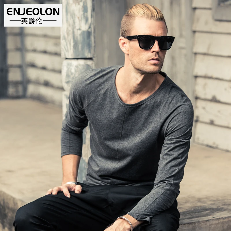 Enjeolon brand 2017 new casual top long sleeve t font b shirts b font font b