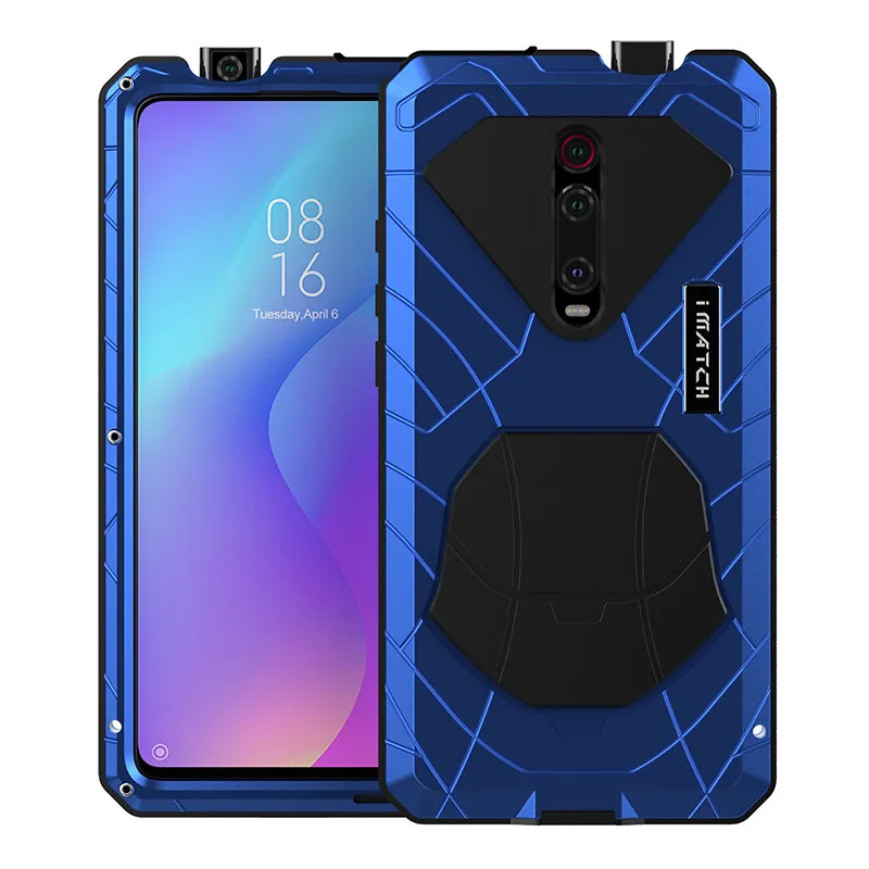 Для Xiaomi mi 9 T твердый корпус для телефона Алюминиевый металлический сверхпрочный защитный чехол для Xiao mi 9 Pro с закаленным стеклом подарок - Цвет: blue