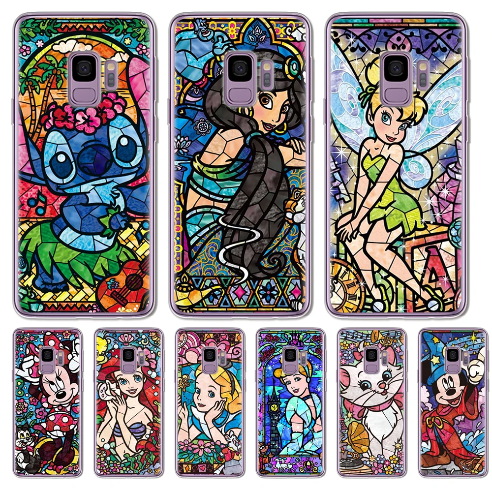 

Luxury Pooh fairy tale stained Alice Mickey Mouse For coque Samsung Galaxy S6 S7 S8 S9 Edge Plus phone case back cover etui capa