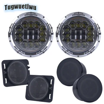 

7inch LED headlights drl turn signal led turn lights fender flares side light front grill Led Lamps for Jeep Wrangler Land Rover