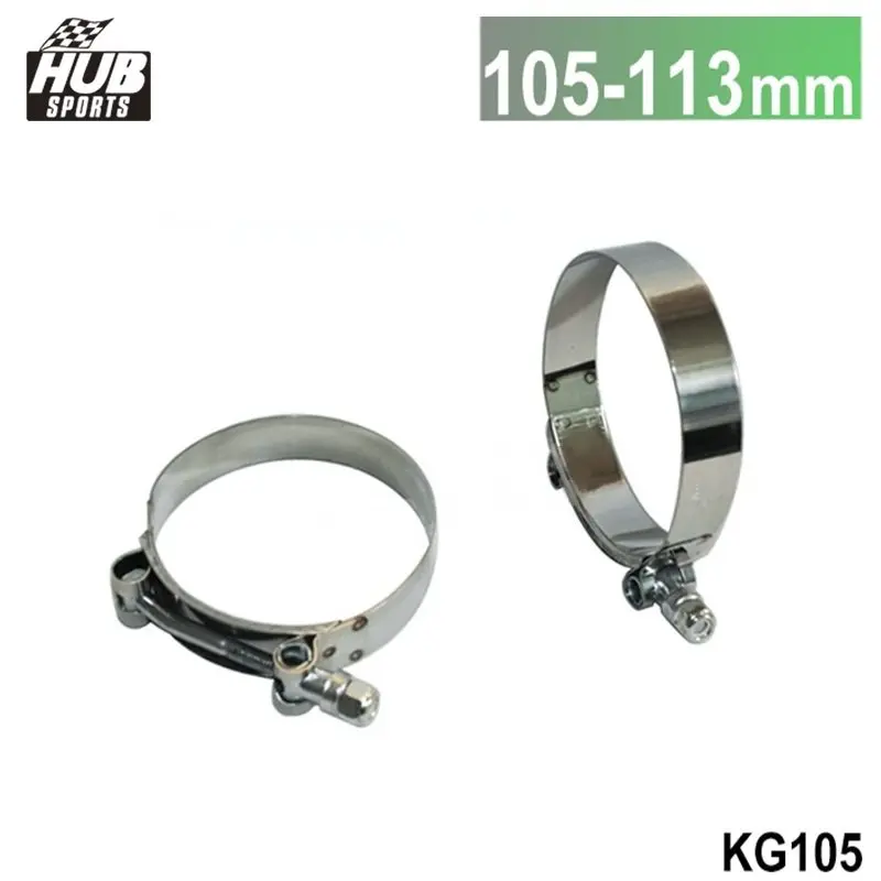 Hubsports - 4.0" INCH (105MM-113MM) SILICONE TURBO HOSE COUPLER T BOLT SUPER CLAMP KIT HU-KG105