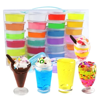 

DIY Clear Slime Toys Crystal Mud Fluffy Slime Glue Gradient Color Cloud Slime Supplies Magic Sand Antistress Putty Clay