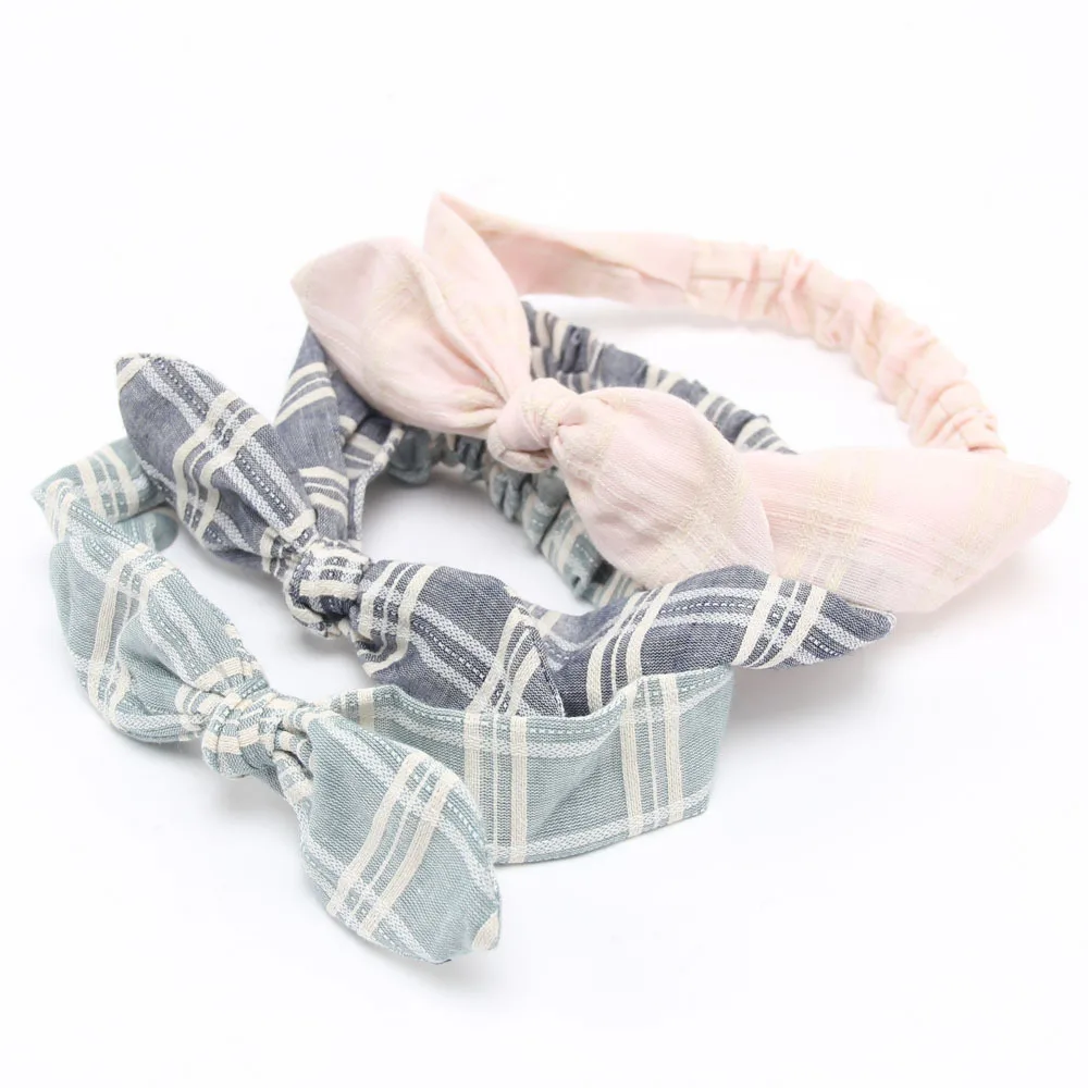 

Classic Women Headband Plaid Hair Band Elastic Head Wrap Headwear Turban Hair Accessories