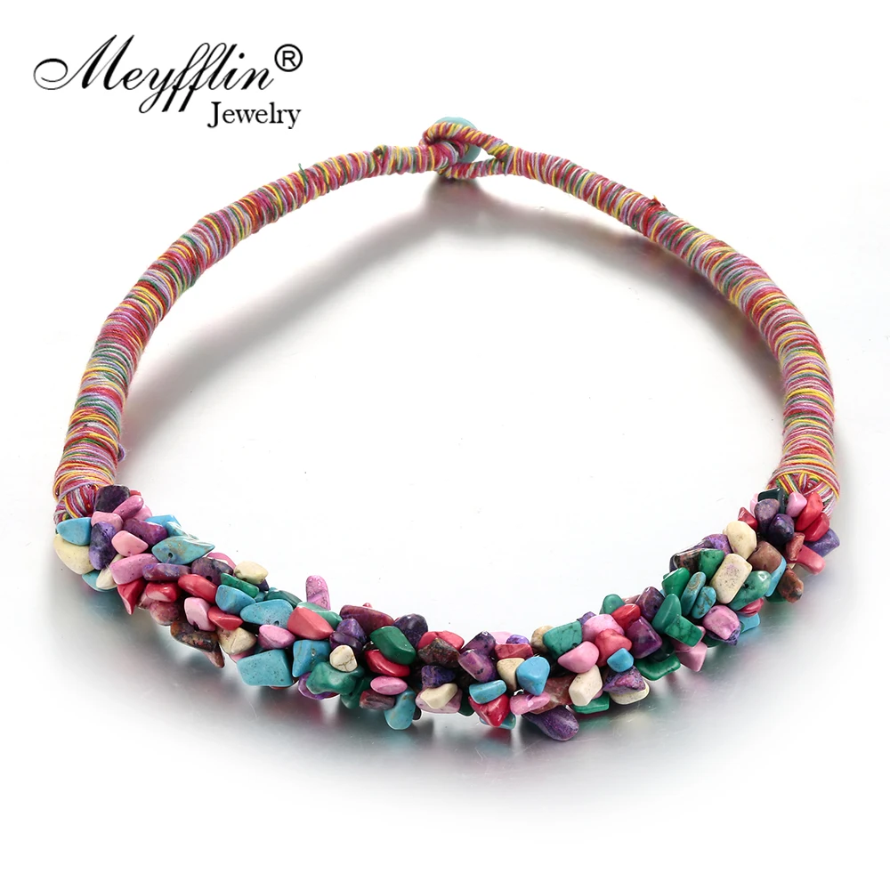 

Fashion Bohemian Bib Statement Necklaces & Pendants Vintage Beads Stone Choker Necklace for Woman Bijoux Jewelry Bijouterie 2019