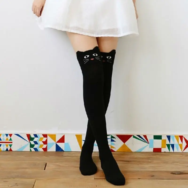 Hot lot Women Sexy Autumn Winter Favorite Cute Thigh Long Cotton Socks Funky 3D Cartoon Animal Over Knee High Seamless Socks