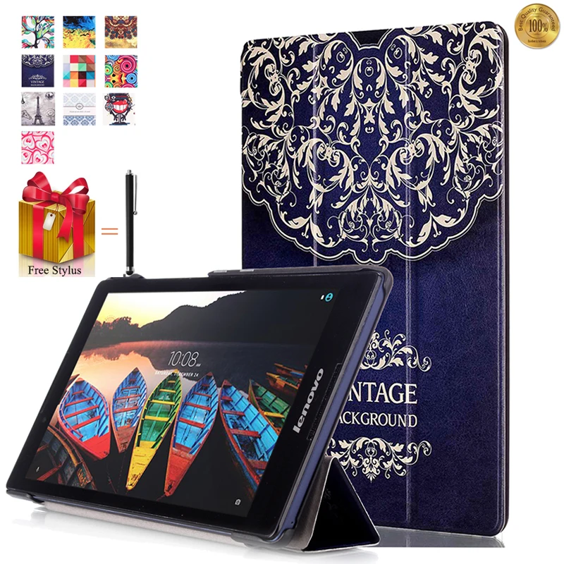 Чехол для Lenovo Tab 3 8.0 850f 2 a8-50f тонкий Планшеты чехол печати Флип кожаный стенд