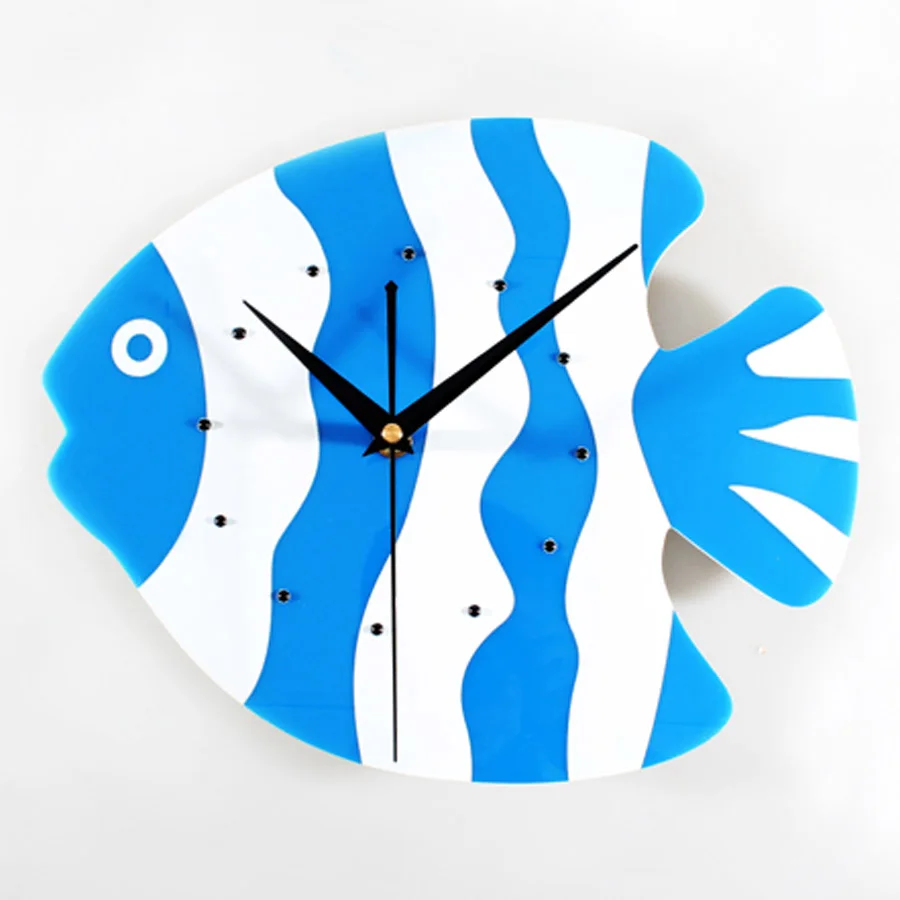Desain Anak Jam Kartun Jam Dinding Sederhana Modern Acrylic Ikan