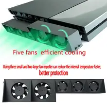 EastVita Für PS4 Konsole Kühler, lüfter Für PS4 USB Externe 5-Fan Super Turbo Temperatur Control Für Playstation 4 Konsole