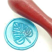 Монстера лист цветочный воск печать штамп, конверт печать DIY сургучом винтажный дизайн пользовательского box set древесины металлической ручкой деко