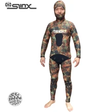 SLINX 1402 5mm Neoprene Camouflage Men Two Pieces Scuba Diving Suit Snorkeling Spearfishing Fishermen Swimwear Wetsuit Hooded SLINX 1402 5mm Neoprene Camouflage Men Two Pieces Scuba Diving Suit Snorkeling Spearfishing Fishermen Swimwear Wetsuit Hooded