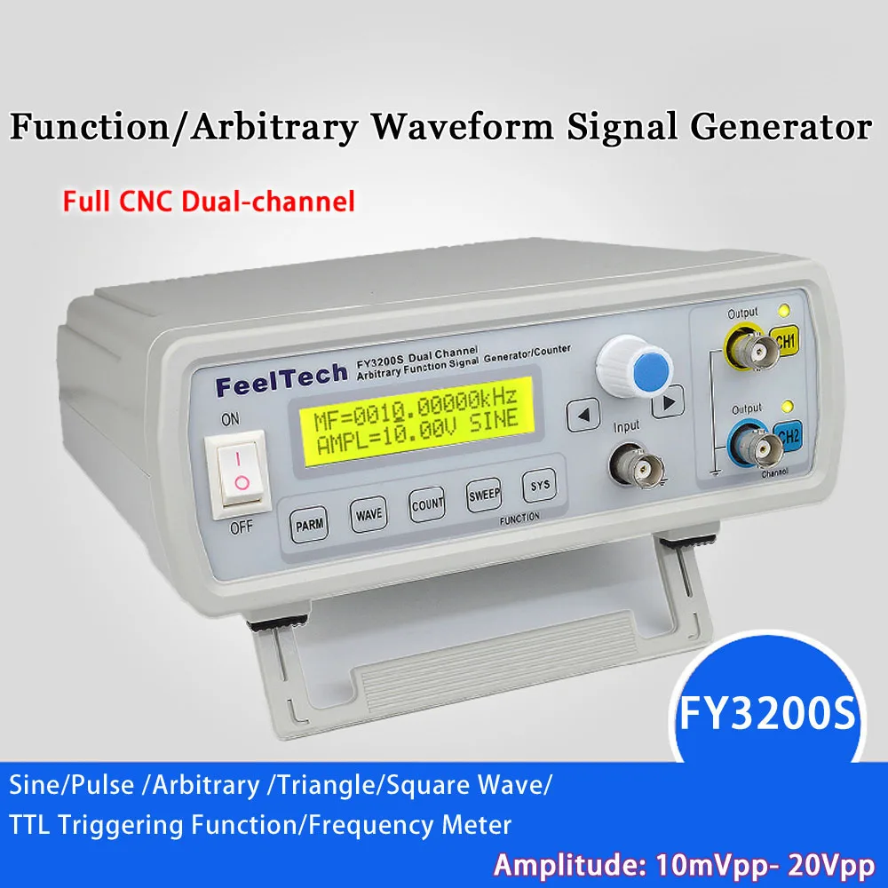 Size : 220V Function Signal Generator 10Hz-1MHz MAG-203D Sinusoidal Waveform Low Distortion Audio Signal Source 