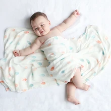 Новые принты муслиновое детское одеяло хлопок бамбук очень мягкий детский пеленать для новорожденных банное полотенце чехол для коляски