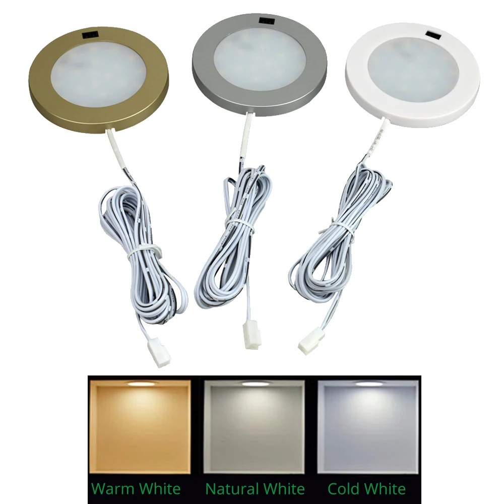  LED Under Cabinet Lights Motion Sensor Round Kitchen Cupboard Lighting Exhibition Bookshelf Furnitu - 32897288130