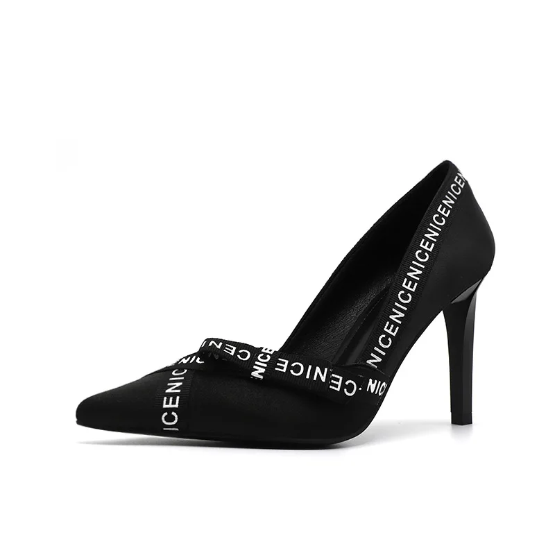 

Hersevll 2019 Spring New Seasons Fashion Super High Heel Stiletto Shoes Fashion Color Matching Silk Pointed Shoes