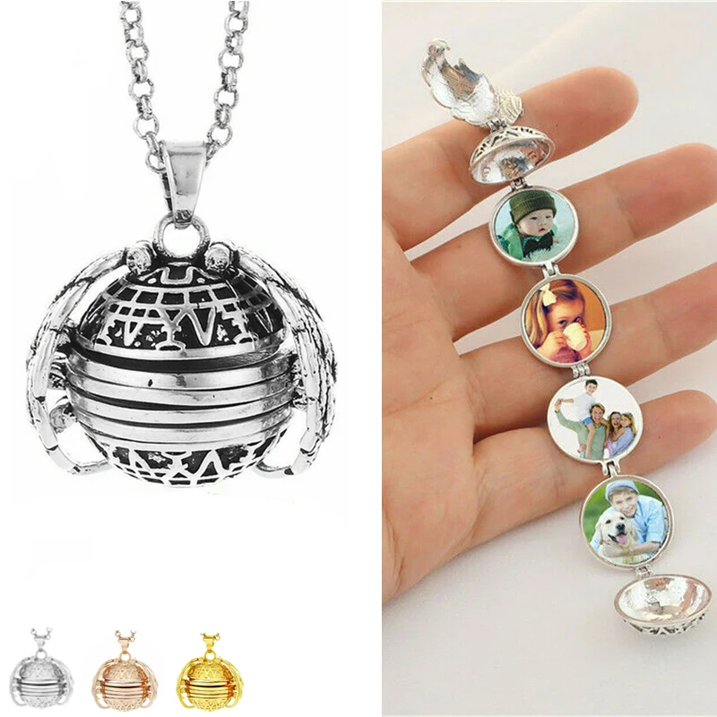 

Special Photo Locket Necklace Pendant Women Men Choker Angel Wings Gift Jewelry Decoration Necklace Exquisite Ornaments Torque