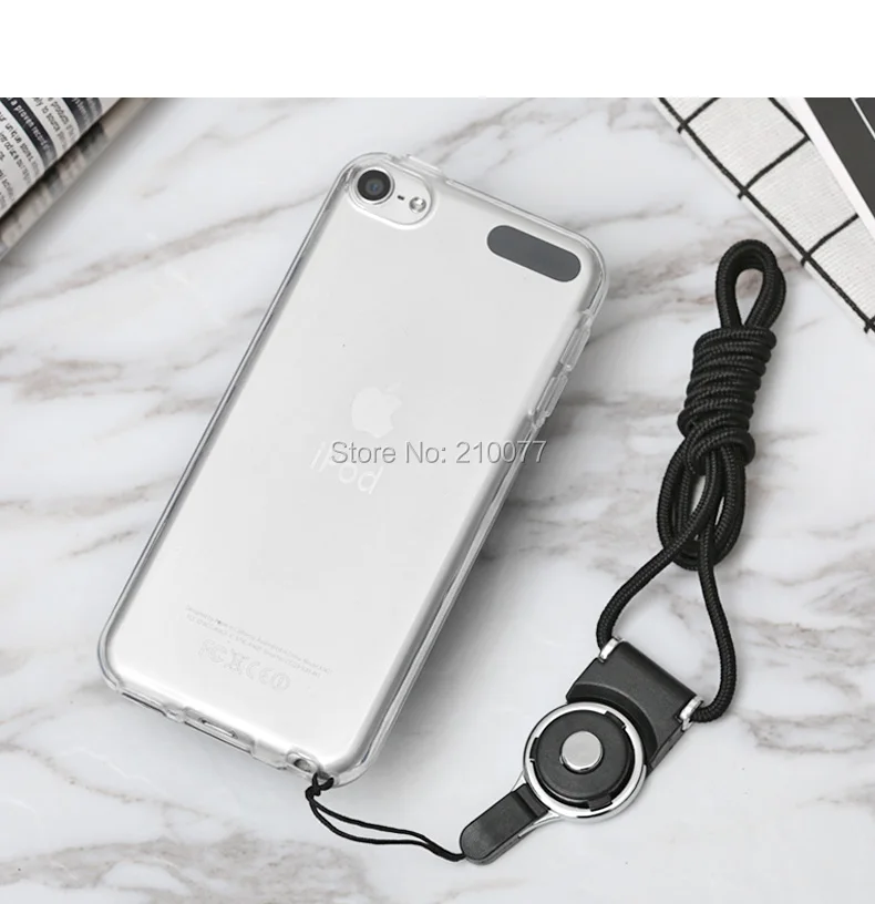 

Ultra Thin Gel Case Cover for iPod Touch 5th & 6th Generation + detachable Strap Hang Rope Lanyard + Screen Protector