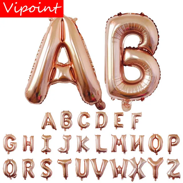 VIPOINT вечерние 16 дюймов цвета розового золота с изображением букв и цифр