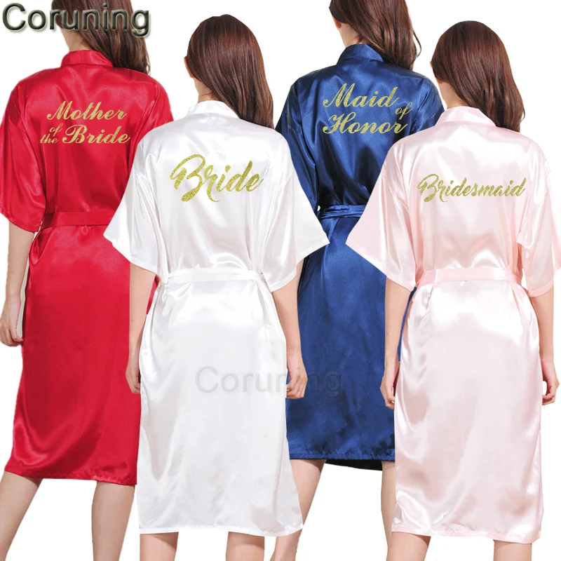 Tj01 Large Size S 3xl Gold Letter Bride Bridesmaid Get Ready Robes Bridal Party Gifts Bathrobe Dressing Gowns For Women Dressing Gowns For Women Dressing Gownbathrobe Dressing Gown Aliexpress