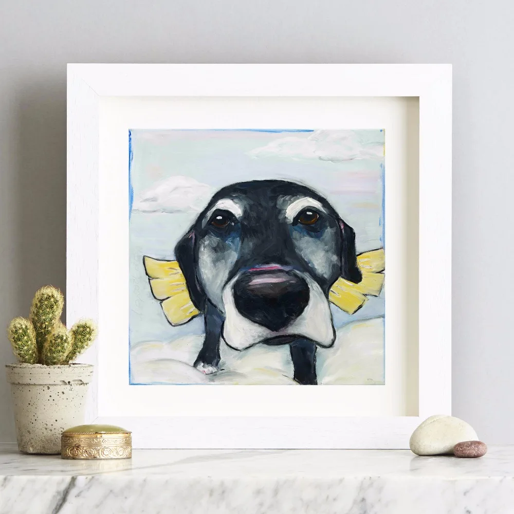 Funny Dog Face Artwork Canvas Art Print Painting Poster Wall Pictures