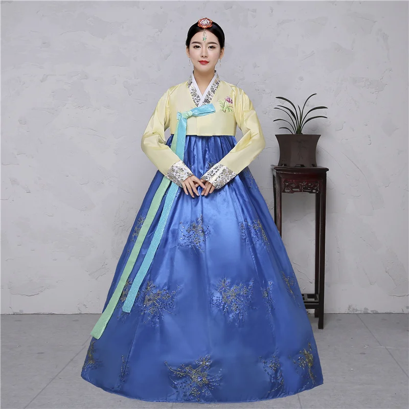 Вышивка традиционное корейское платье Розовое женское хлопковое корейский ханбок национальный костюм для сцены aisa одежда - Цвет: color8