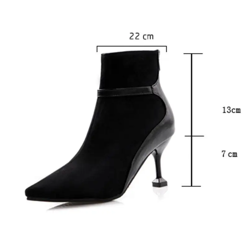 REAVE CAT Shoes women sexy Ankle boots high heels Pointed toe Zipper Footwear female party wedding shoes Botas feminino