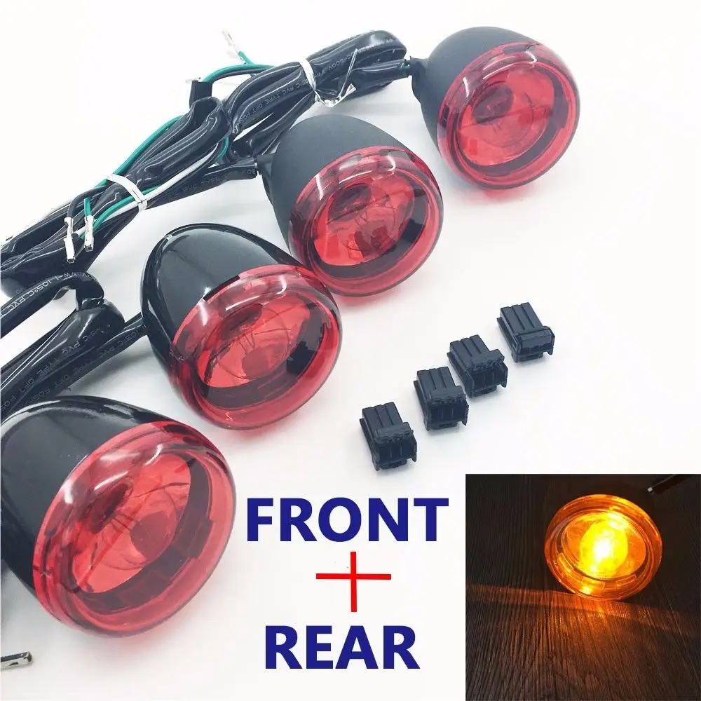 Motorcycle Accessories Black Front Rear Red Turn Signal Light Mount For