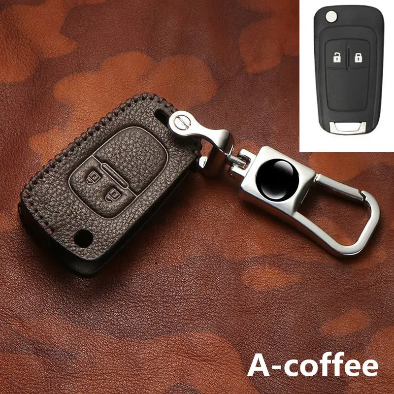 

2019 Retro Genuine Leather Car Key Cover Case for Chevrolet for Buick for Cruze For OPEL VAUXH Auto Key shell Keychain Anti-fall
