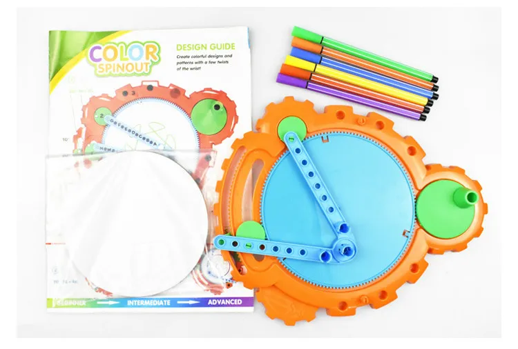 Детские игрушки для рисования со спирографом, набор аксессуаров, волшебный креативный спиральный блокнот для рисования, для мальчиков и девочек, обучающий развивающий художественный подарок - Цвет: p2