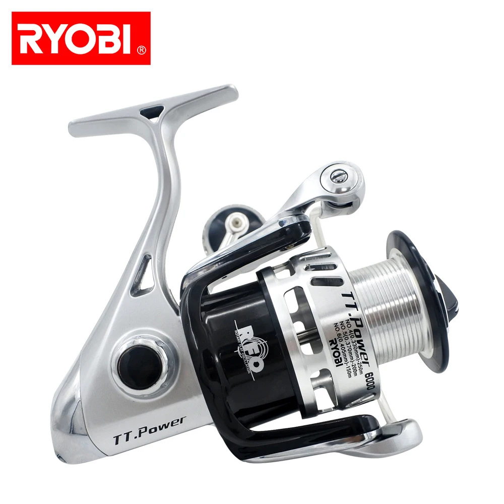 RYOBI 100% أصلي الصيد بكرة TT الطاقة 5.0: 1 الغزل بكرة 6 + 1 محامل 10 KG الطاقة مغزال اليابان بكرات مع CNC مقبض