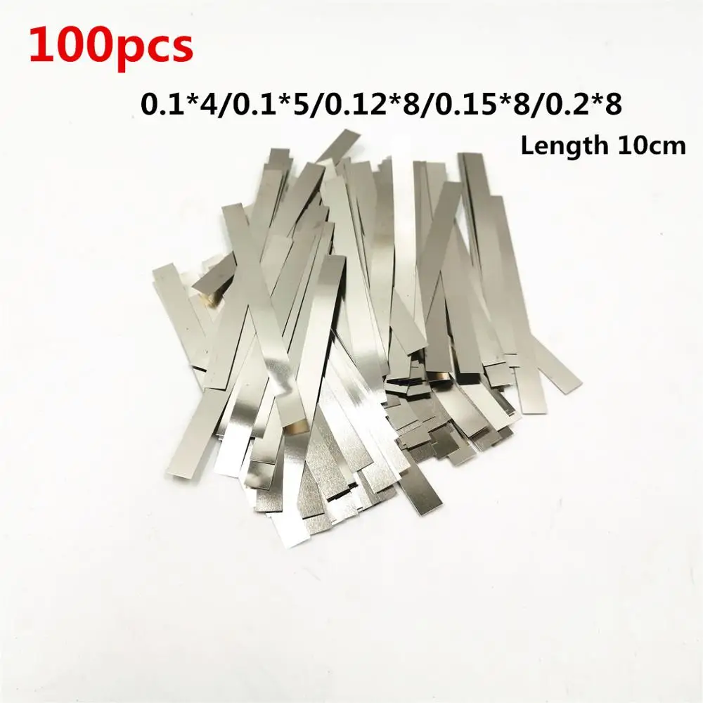 100pcs Nickel plated steel strip Nickel Plate Strap Strip Sheets for 18650 battery spot welding machine Welder /Spot welder