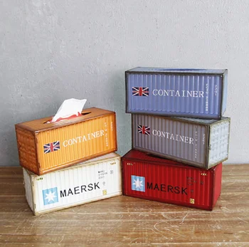 

Retro Wrought Iron Creative Industrial Wind Container Tissue Box Home Living Room Desktop Decoration Restaurant Tissue Box Q185