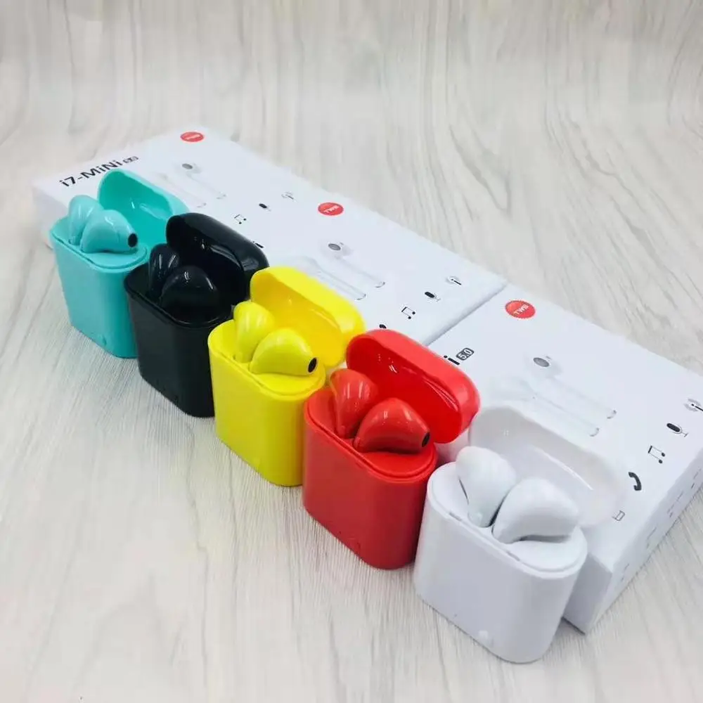 

Colorful i7 Mini TWS Wireless Bluetooth 5.0 Earphone Pop ups Double Earbuds With Charging Box Mic for xiaomi huawei iphone