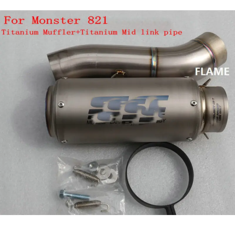 MOKALI motorcycle exhaust pipe for Ducati Monster 821 Titanium muffler