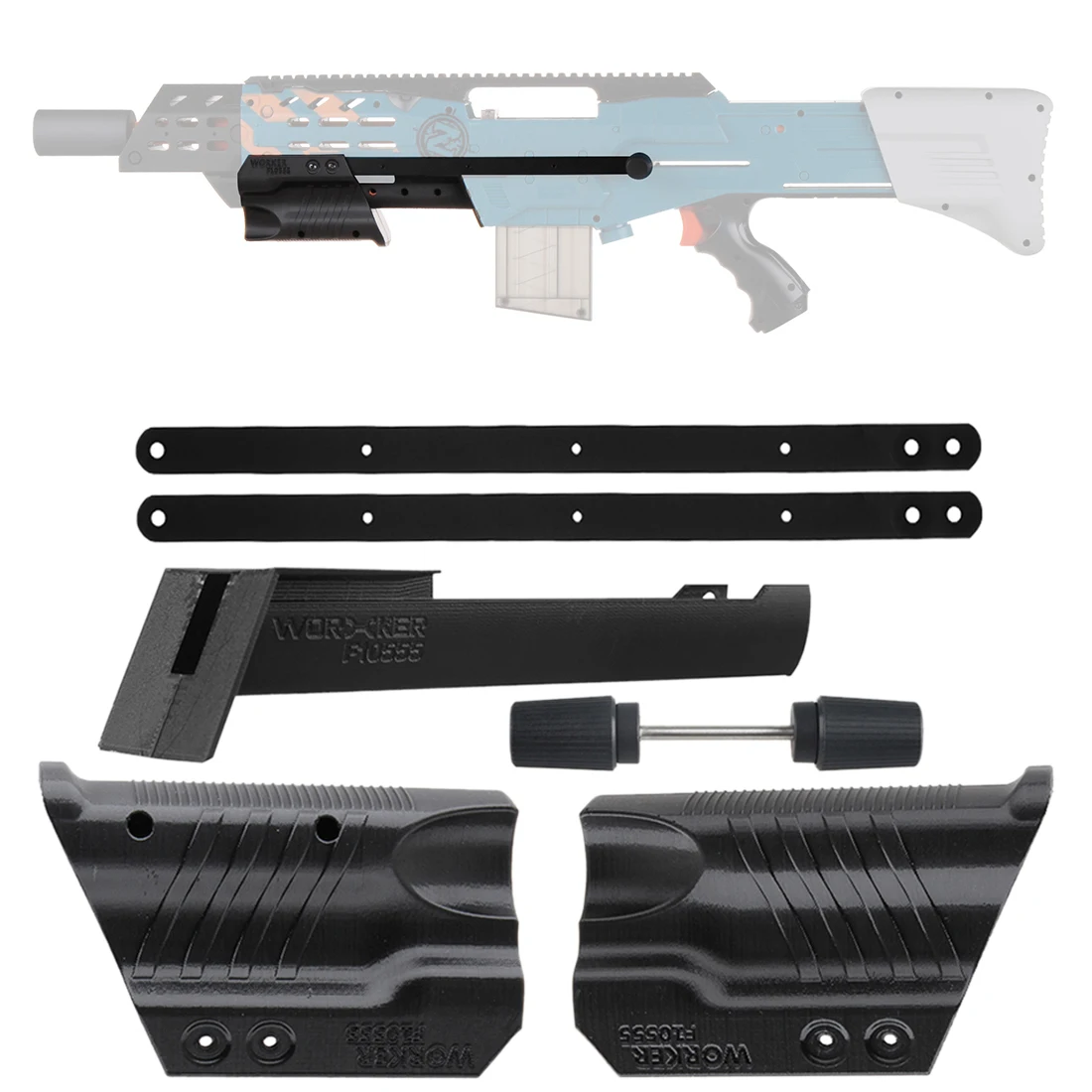 

Factory Price Worker F10555 No.191 Pull-Down Kit For Nerf ZED Squad Longshot Anything For Nerf With High Qulaity- PLA Black