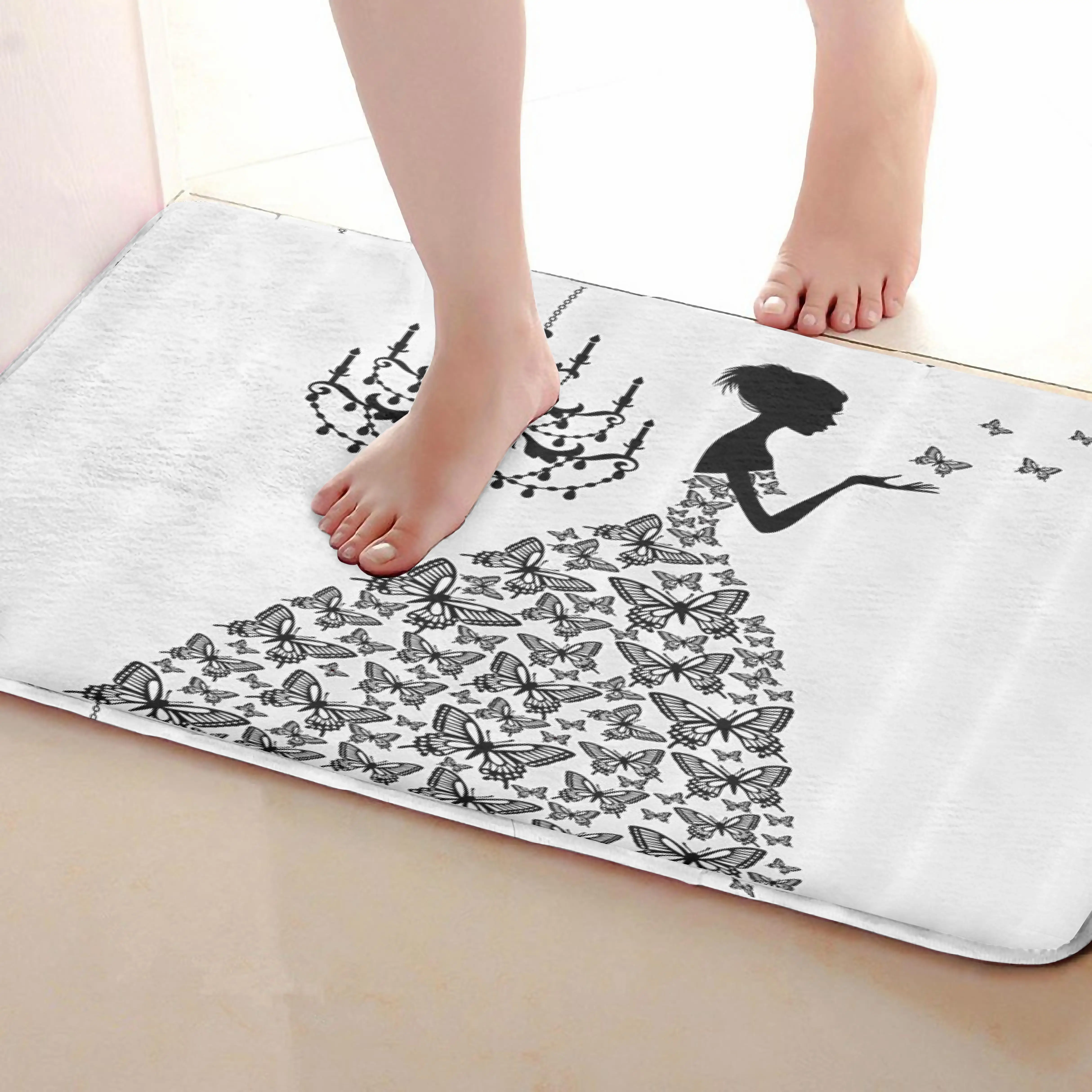 Девушка Стиль Ванная комната Коврики, забавные Нескользящие Для ванной Коврики, Занавески для душа Интимные аксессуары, Коврики Чинг вашей душе Шторы