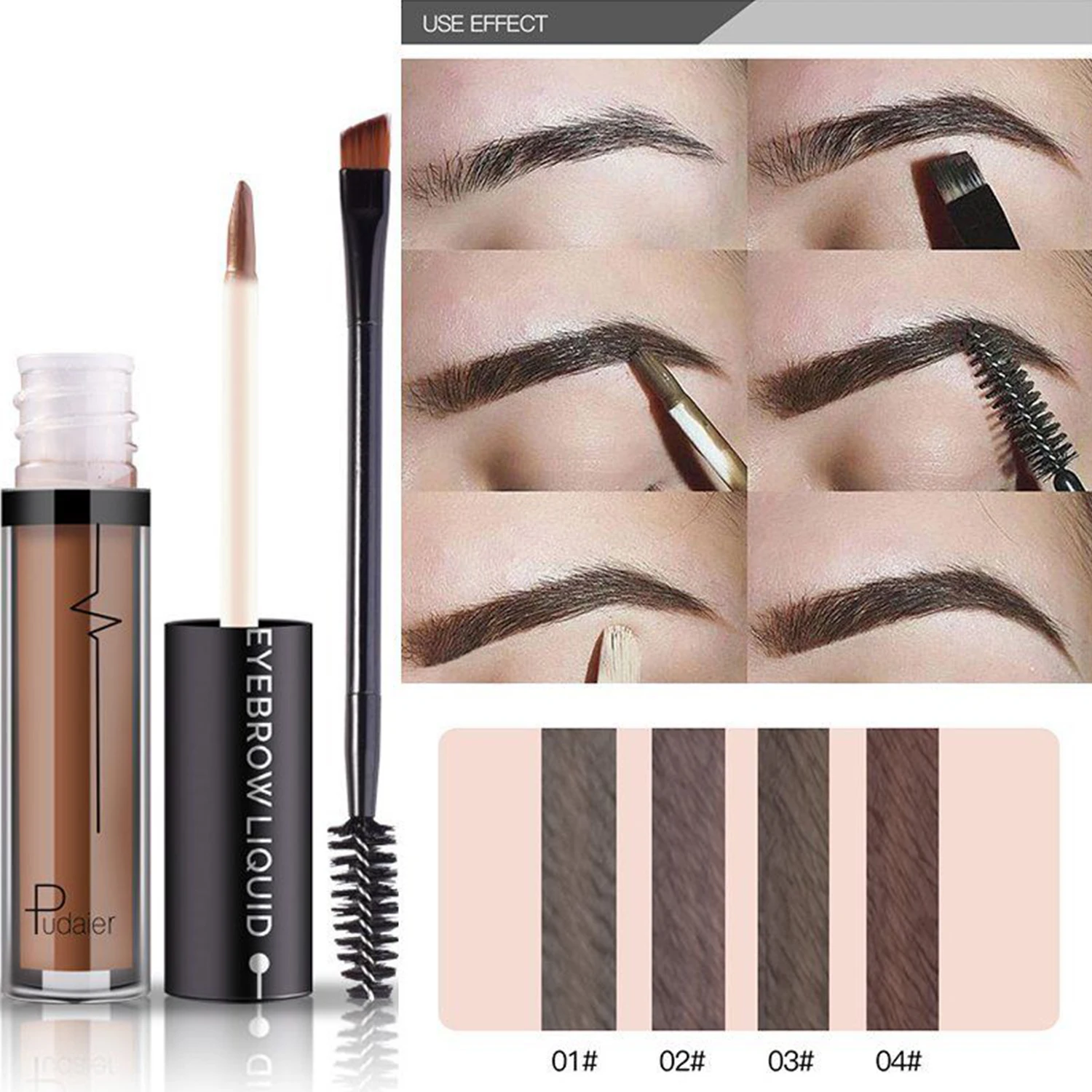 Waterproof Eyebrow Enhancers Eyebrow Gel Liquid EyeBrow With double-ended Makeup brush cosmetics tools use in professional