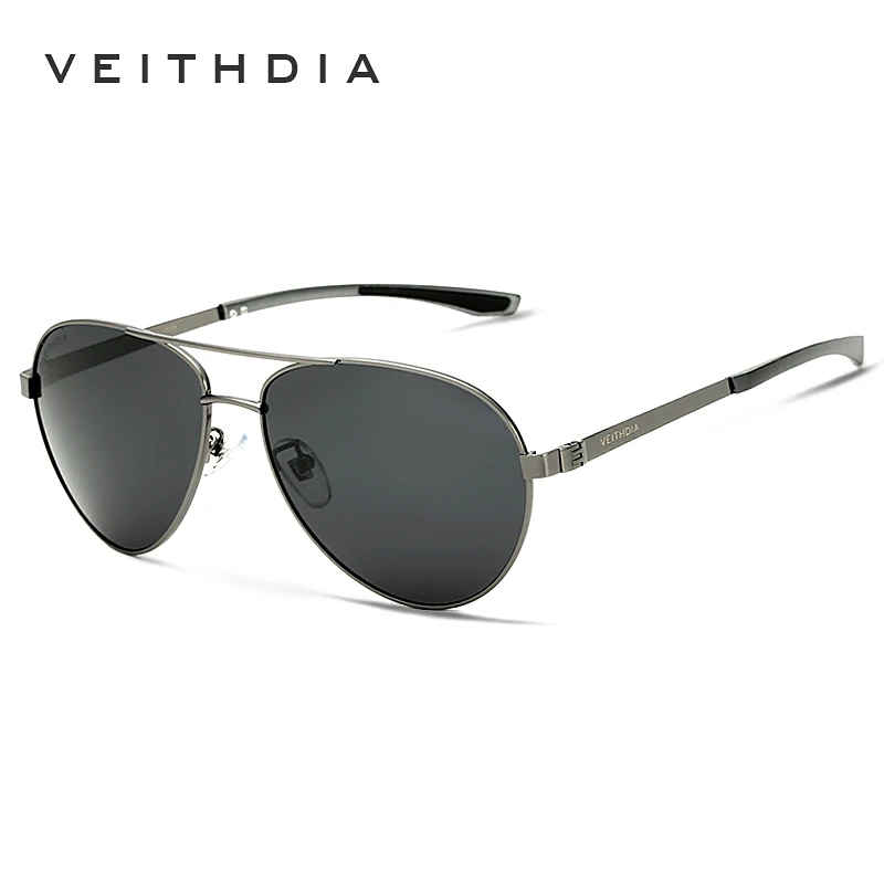 Мужские зеркальные солнцезащитные очки VEITHDIA, модные брендовые дизайнерские очки из алюминиево-магниевого сплава с поляризационными стеклами, модель 3801 - Цвет линз: gray gray