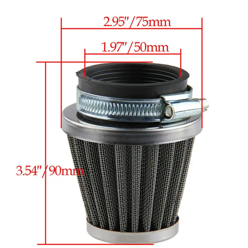 50MM-Motorcycle-Air-Filter-Cleaner-System-Replacement-Parts-Motocross-Air-Pods-Clamp-on-For-Honda-KTM