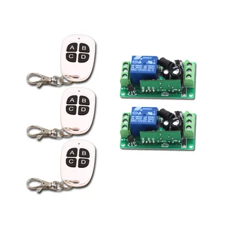 

White and Black RF Wireless Remote Control Switch System 1CH 3Transmitter & 2Receiver Relay Receiver Control Distance 150M New