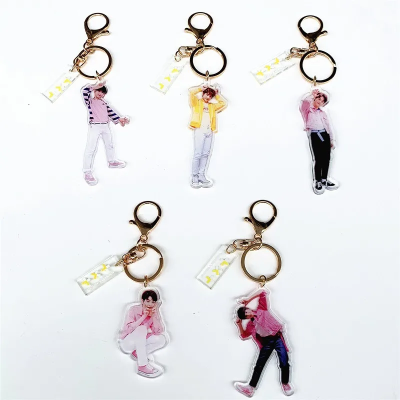 

Kpop TXT SOOBIN BEOMGYU HUENINGKAI TAEHYUN YEONJUN Transparent Keychain Acrylic Key Ting Pendant Key Ring