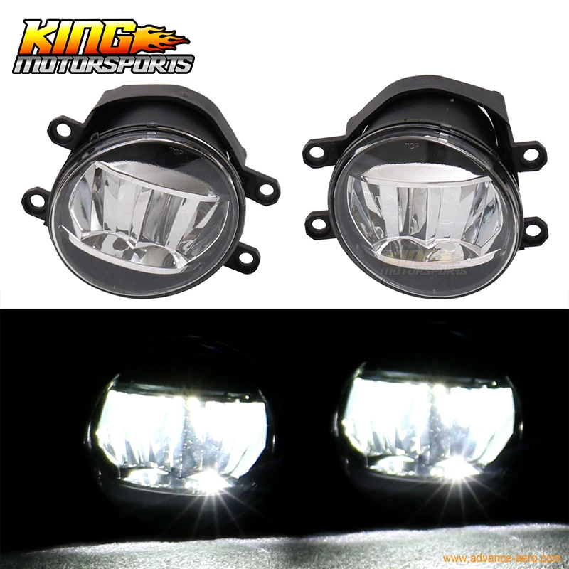 For Toyota Front LED Fog Light Fog Lamp LH RH Pair ABS Black Housing