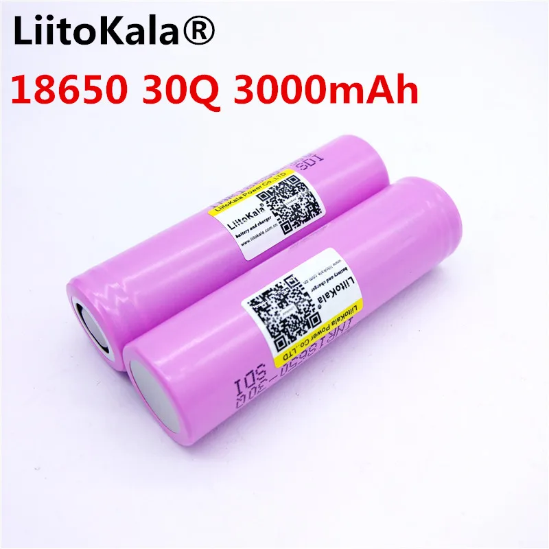 Billig 4 LiitoKala 100% original INR 18650 30Q INR18650 batterien 3,7 V 3000 mAh lithium ionen akku