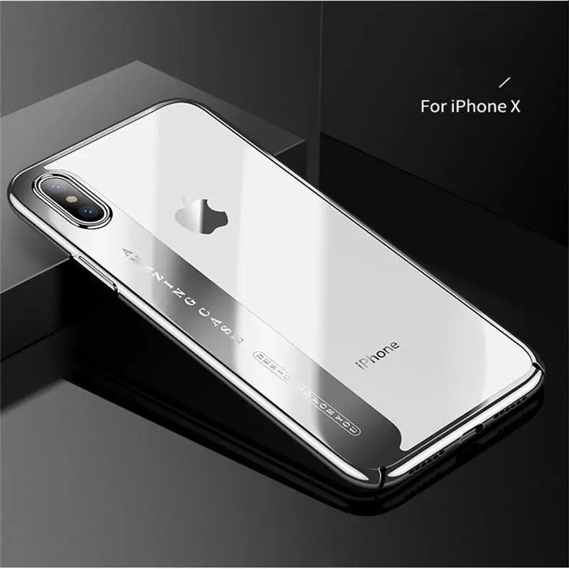 CAFELE чехол для iPhone X Модный чехол с покрытием жесткий прозрачный чехол для Apple IPhone X Чехлы против царапин - Цвет: Серебристый