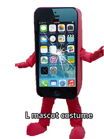 Mobile Advertising Cell Phone Mascot Costume suits red Adults size add logo hot